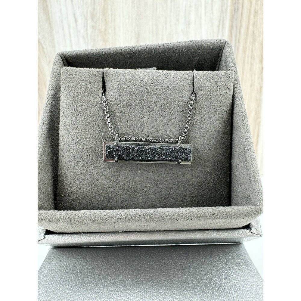 Kendra Scott Leanor Sliding Bar Quartz Necklace Drusy